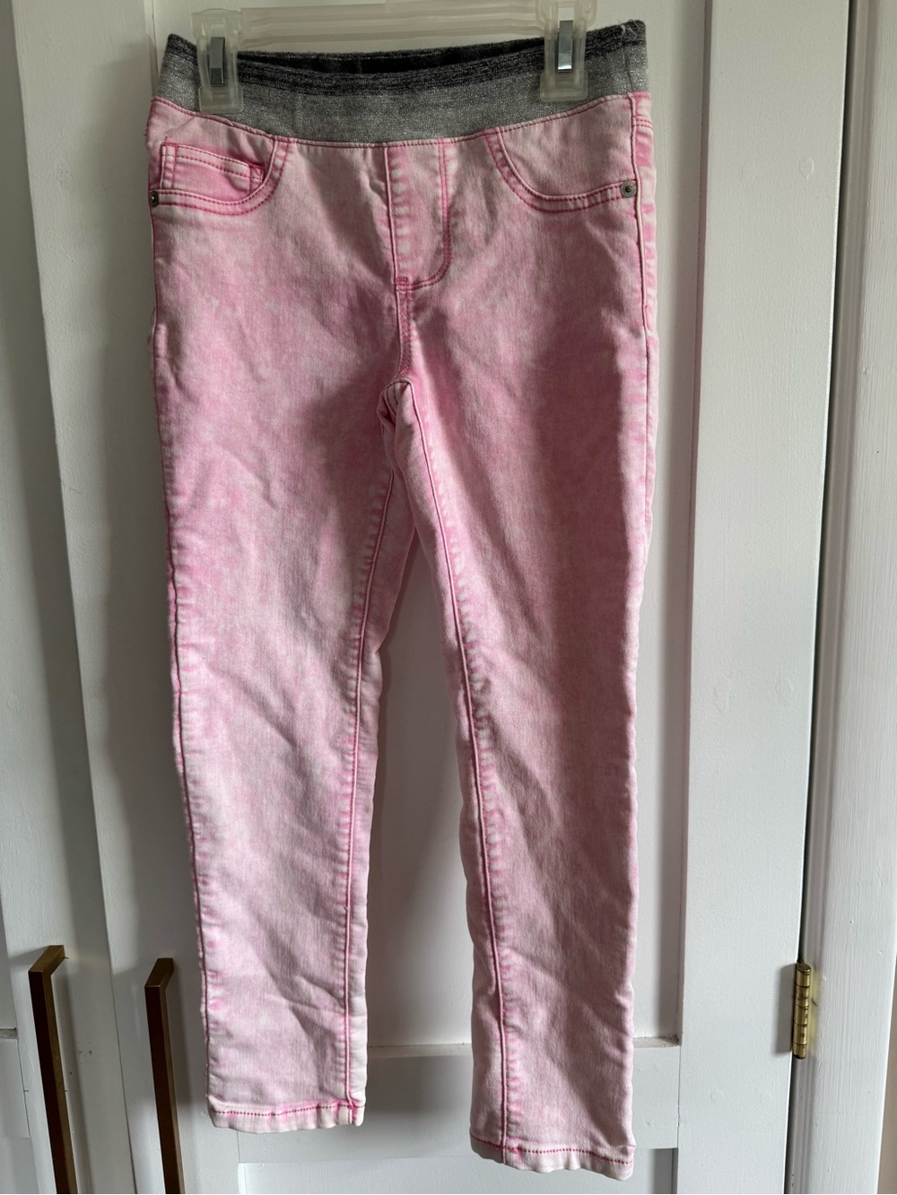 Buffalo David Bitton Girls Pink Pull-On Leggings with Gray Waistband